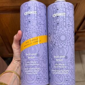 Amika Bust Your Brass Blonde Repair Duo - Purple and Yellow